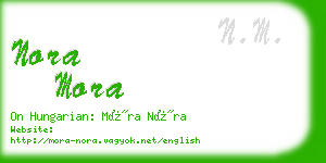 nora mora business card